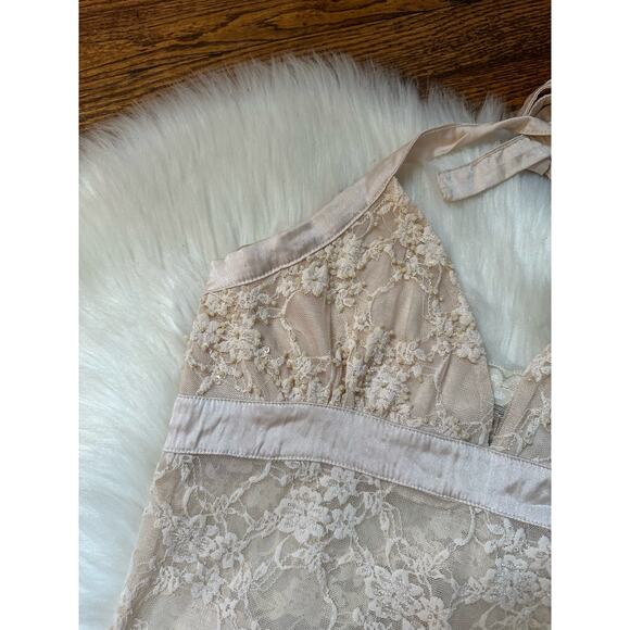 Rare Vintage Y2K Forever 21 Beaded Lace Silk Tank Top - Picture 2 of 7